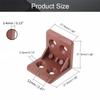 MroMax 24-Piece Plastic Furniture Corner Brackets, 4-Hole Right-Angle L-Shaped Supports, Brown view 2