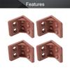 MroMax 24-Piece Plastic Furniture Corner Brackets, 4-Hole Right-Angle L-Shaped Supports, Brown view 3