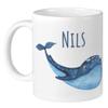 GRAZDesign Personalized Kids' Mug with Name | Blue Whale for Boys and Girls, Ceramic BPA-Free, 330 ml view 1