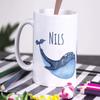 GRAZDesign Personalized Kids' Mug with Name | Blue Whale for Boys and Girls, Ceramic BPA-Free, 330 ml view 4