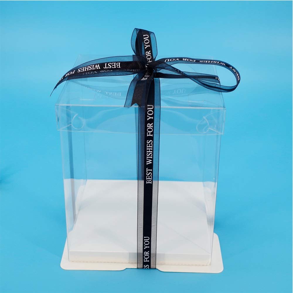 17 × 17 × 28 cm Transparent Gift Box for Artificial Teddy Bears, Roses, or Cakes