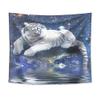 Odot Wall Tapestry, Creative White Tiger Print, 200 x 150 cm view 1