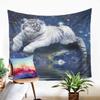 Odot Wall Tapestry, Creative White Tiger Print, 200 x 150 cm view 2