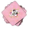 Caroline's Treasures CK4242FC Dalmatian Pink Flowers Foam Coaster Set of 4, Multicolored view 2