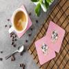 Caroline's Treasures CK4242FC Dalmatian Pink Flowers Foam Coaster Set of 4, Multicolored view 3