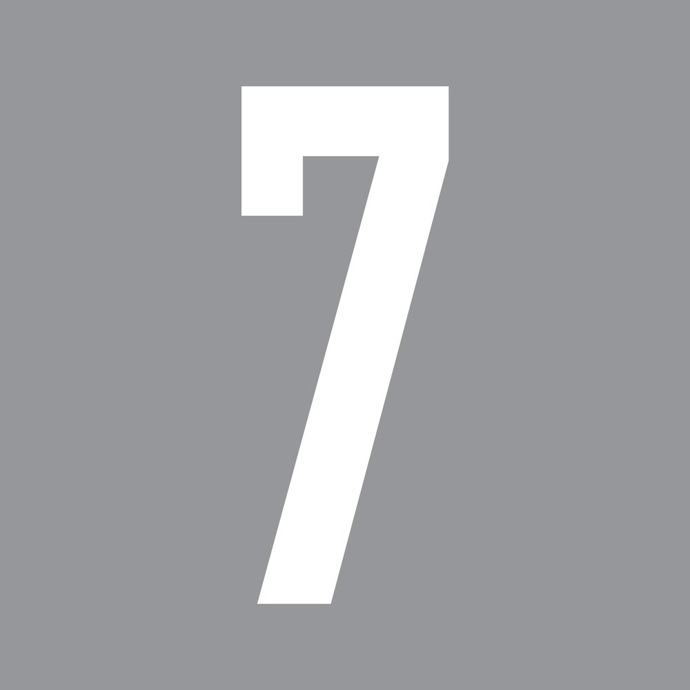 GreenIT 20 cm DIN 1451 Custom Digit Number Sticker, White 7