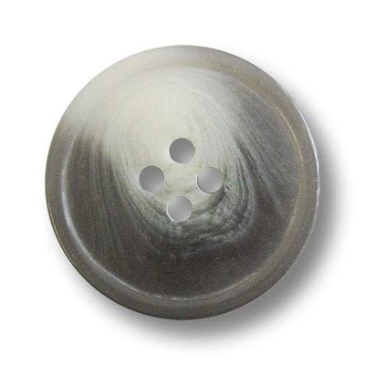 6 Gray-White Marbled Horn-Look Plastic Buttons, 4-Hole, 19 mm