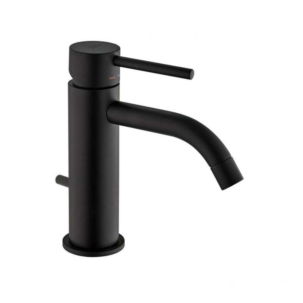 Paffoni LIG071NO LIGHT Bathroom Basin Faucet, Matte Black, with Automatic Drain 1 1/4 in G
