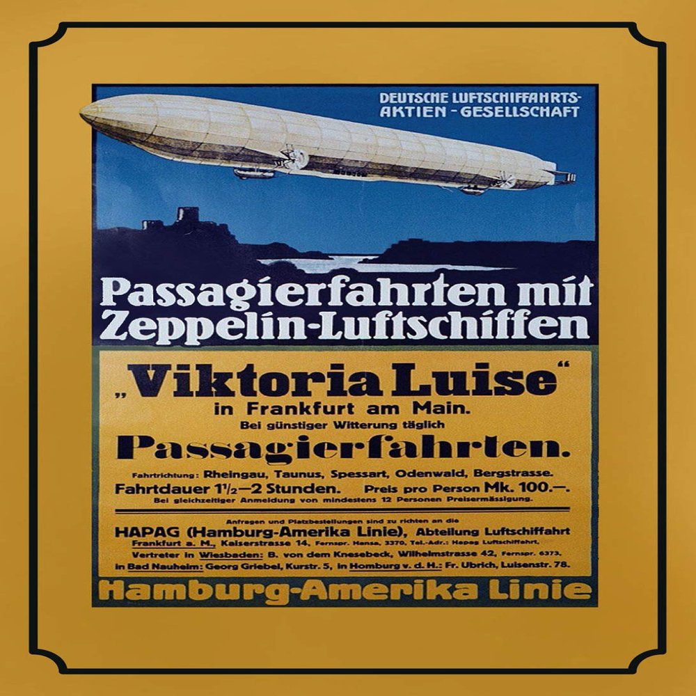 Schatzmix Nostalgia Zeppelin Passenger Flights Metal Wall Sign, 20 x 30 cm
