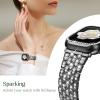 SUPOIX Compatible Apple Watch 42 mm Band with Case, Women's Bling Rhinestone Metal Replacement Band and Soft TPU Case for iWatch Series 3/2/1, Black view 2