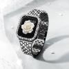 SUPOIX Compatible Apple Watch 42 mm Band with Case, Women's Bling Rhinestone Metal Replacement Band and Soft TPU Case for iWatch Series 3/2/1, Black view 3