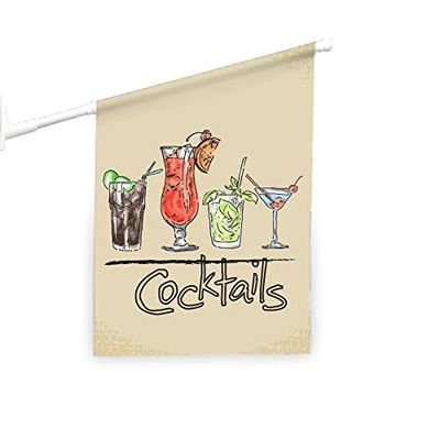 Vispronet Cocktail Ice Cream Flag 46 x 52 cm, Double-Sided Vinyl Print with Wall Mount