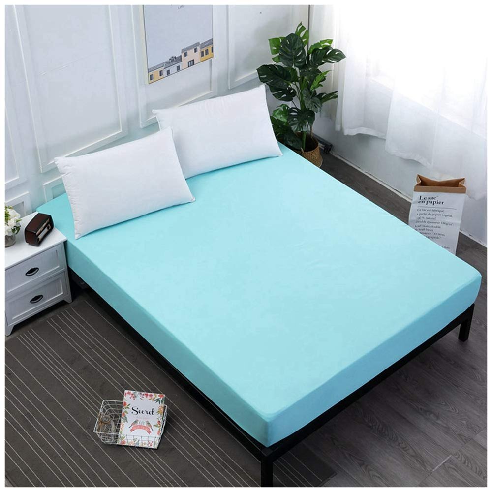 GELing Waterproof Fitted Sheet, Soft and Breathable, Blue, 2.80 x 200 + 30 cm