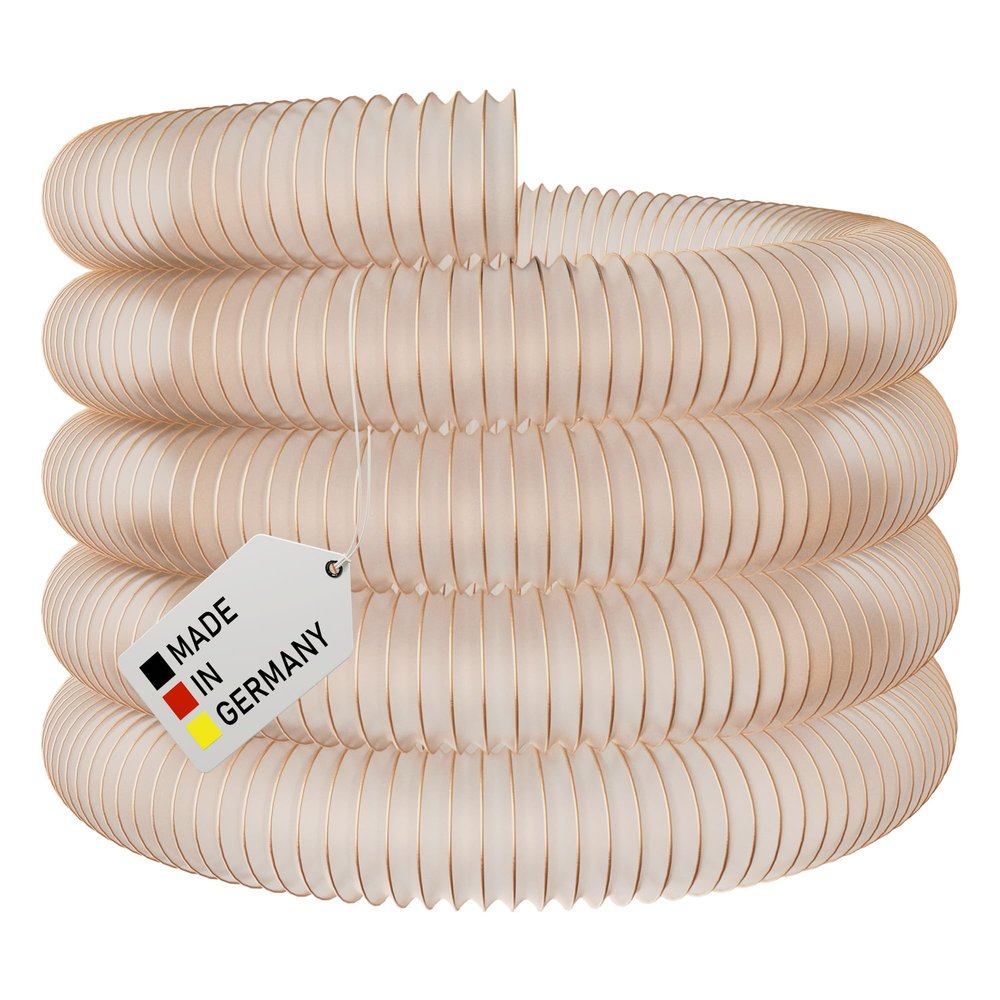 AWM 110 mm Transparent Extraction Hose, 0.4 mm, Flame-Retardant Spiral Hose (1 m)