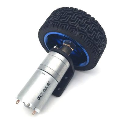 F-MINGNIAN-TOOL 6V/12V/24V DC Encoder Gear Motor with 4 mm Shaft, Mounting Bracket, Coupling and 65 mm Wheel, 24V, 60 RPM