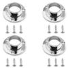 MroMax Closet Rod Flanges, 19 mm Diameter, Base Mounts, 4-Pack view 1