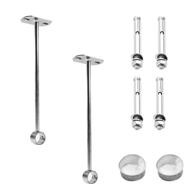 MroMax Ceiling Curtain Rod Holders, 25 mm, 1 cm, for Bedroom, Bathroom and Living Room Cabinets, 2-Pack