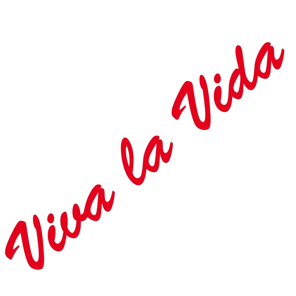 GreenIT 20 cm Viva la Vida Lettering Sticker, Red