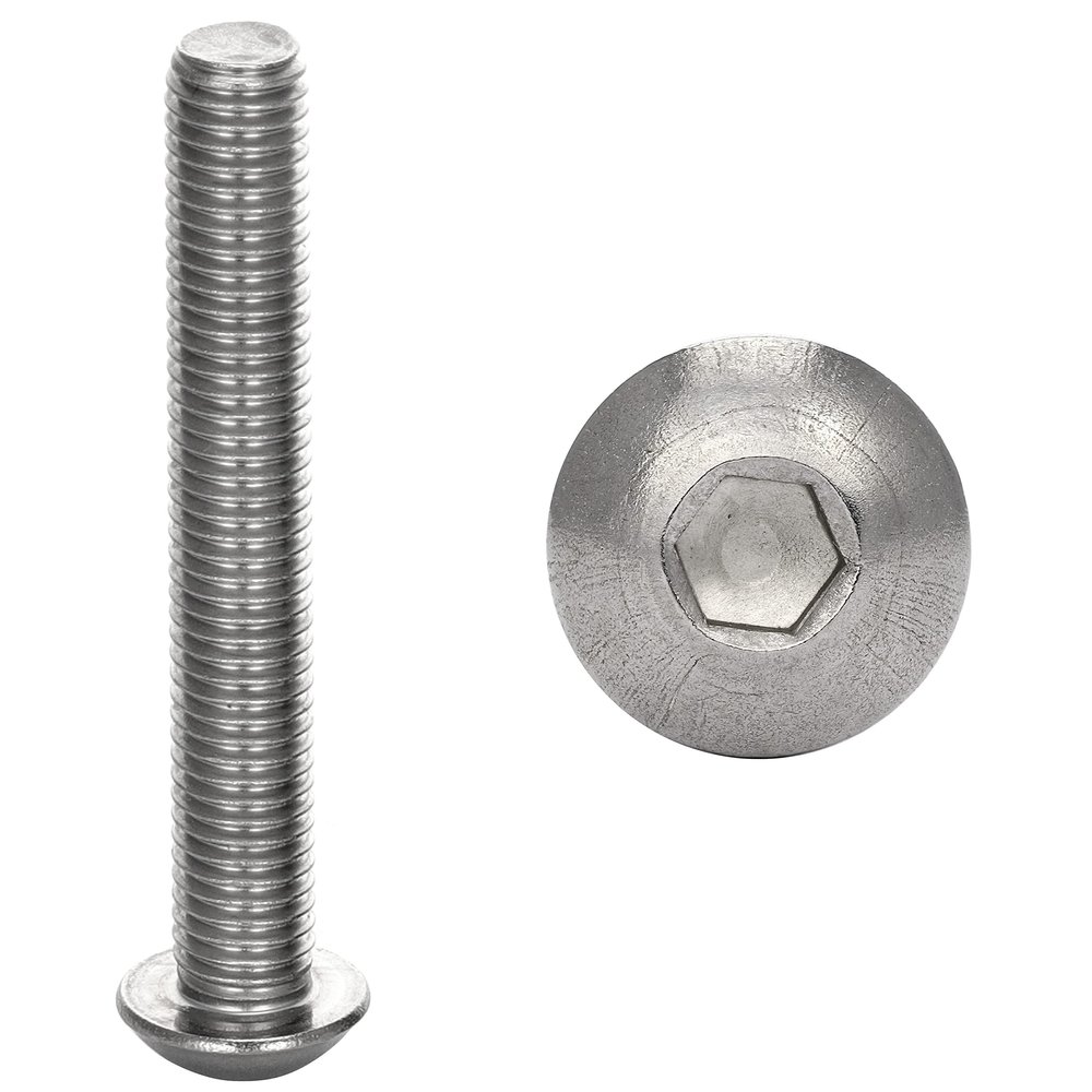 M12x35 Button Head Socket Screws, Stainless Steel, 10-Pack, ISO 7380