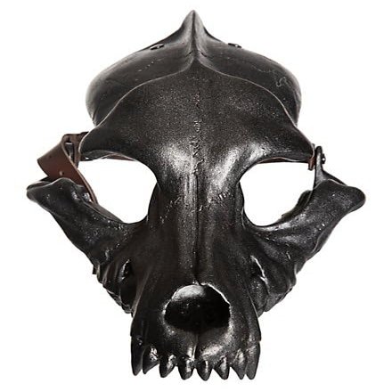 Andracor Handmade Hand-Painted Wolf Skull Mask, Metallic Anthracite