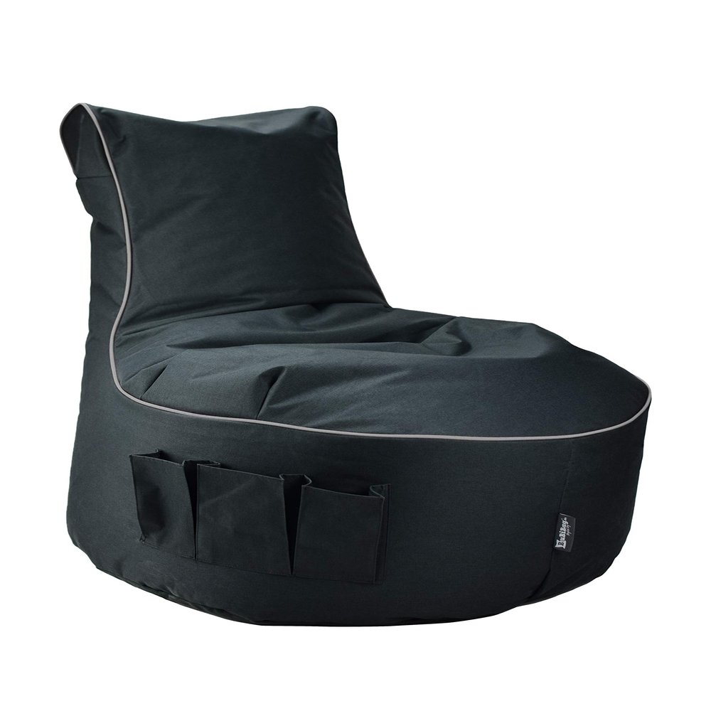 BuBiBag Maverick Gaming Bean Bag Chair | Outlet | Controller Side Pockets | Ergonomic Design | Entertainment Gamer Chair (Anthracite)