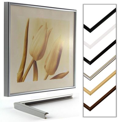 myposterframe Himalia Picture Frame 29 x 40 cm (40 x 29 cm), Silver, 1 mm Clear Acrylic Glass