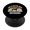 Retro Greyhound Dog Gift PopSockets PopGrip: Expandable Stand and Grip for Phones/Tablets with Swappable Top view 1