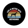 Retro Greyhound Dog Gift PopSockets PopGrip: Expandable Stand and Grip for Phones/Tablets with Swappable Top view 3