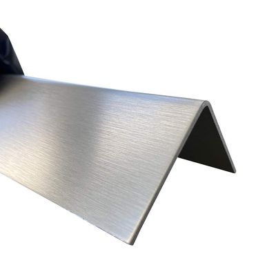 Stainless Steel Angle, V2A, 45 x 20 mm, 1250 mm, K240 Brushed, 0.8 mm