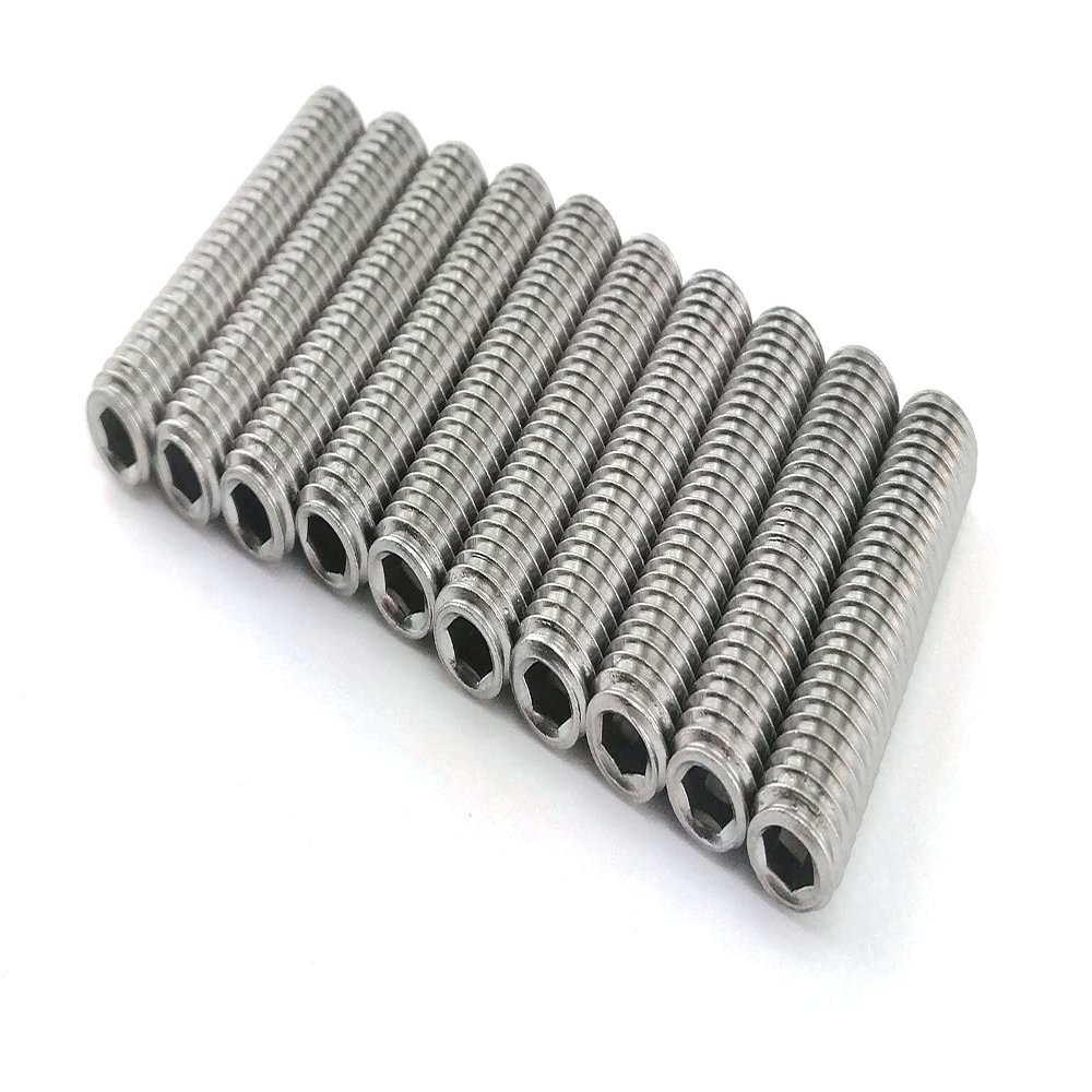 A2 Stainless Steel Cone-Point Hex Socket Set Screws DIN 913 (M5 × 5), 10-Pack