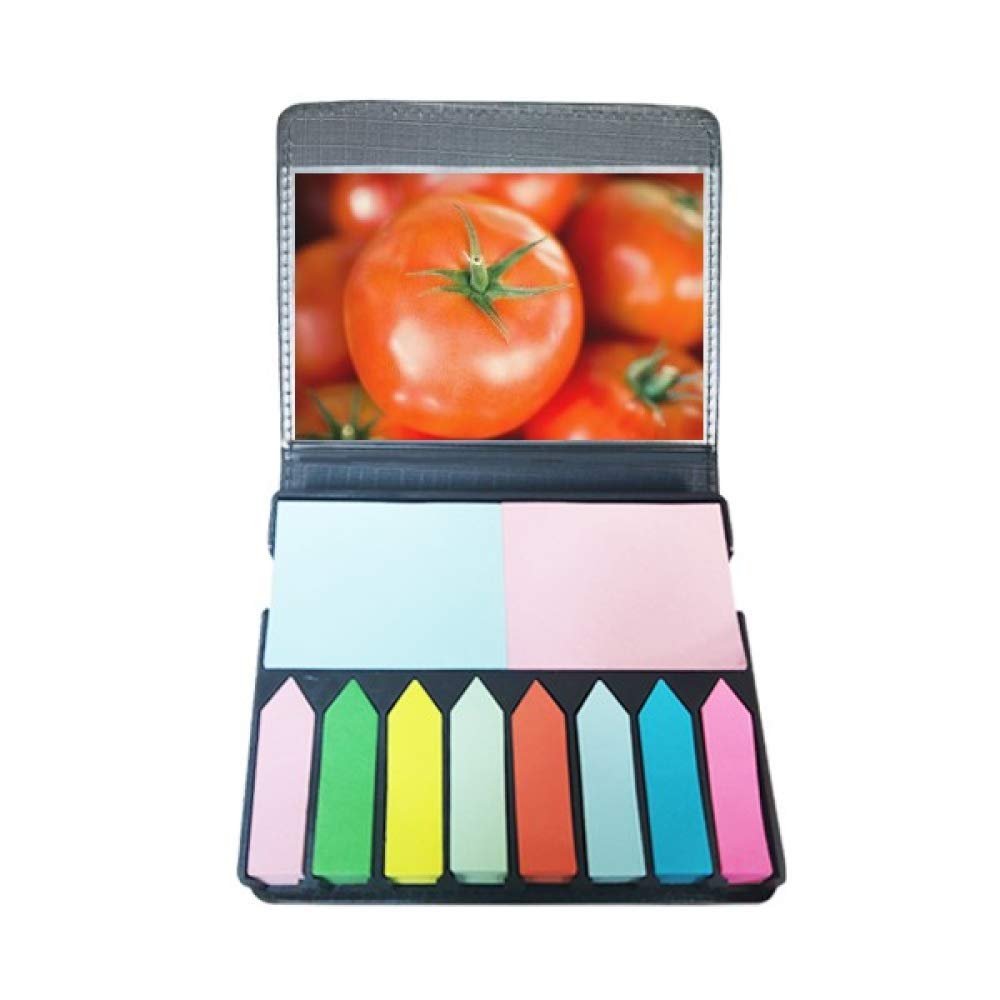 Self-Adhesive Sticky Notes and Page Marker Box with Mixed Fruit Tomato Design