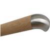 TIBU Oak Wood Handrail, Unfinished, Finely Sanded, 42 mm, with Stainless Steel Curved Ends, 4,000 mm view 1