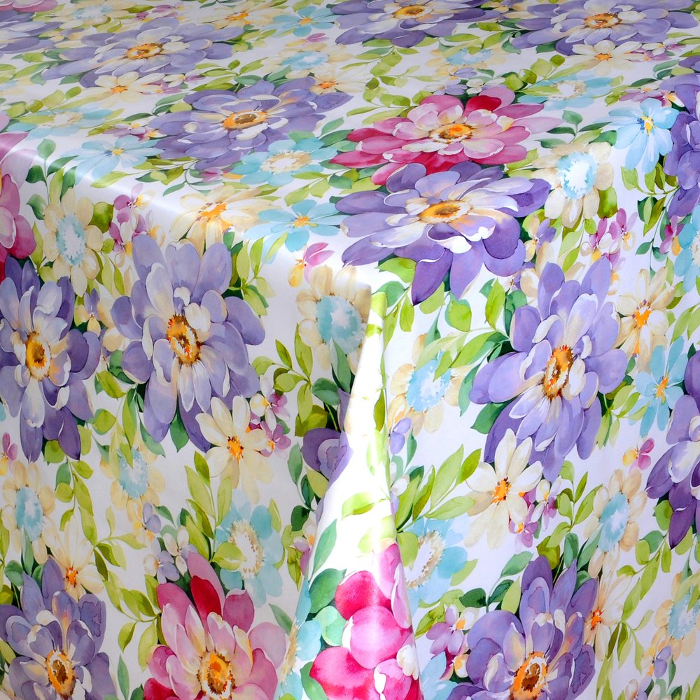 KEVKUS Oilcloth Tablecloth 01132-01 Floral Multicolor, Custom Size and Shape