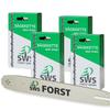 45 cm SWS Forst GmbH Guide Bar Set with 4 Full-Chisel Chains, 3/8 in, 68 Drive Links, 1.5 mm, Compatible with Husqvarna 61 view 1