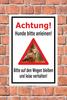 Melis-Folienwerkstatt Wildlife Protection Sign – Stay on Paths, Keep Dogs Leashed, 60 x 40 cm, 3 mm Aluminum Composite view 2