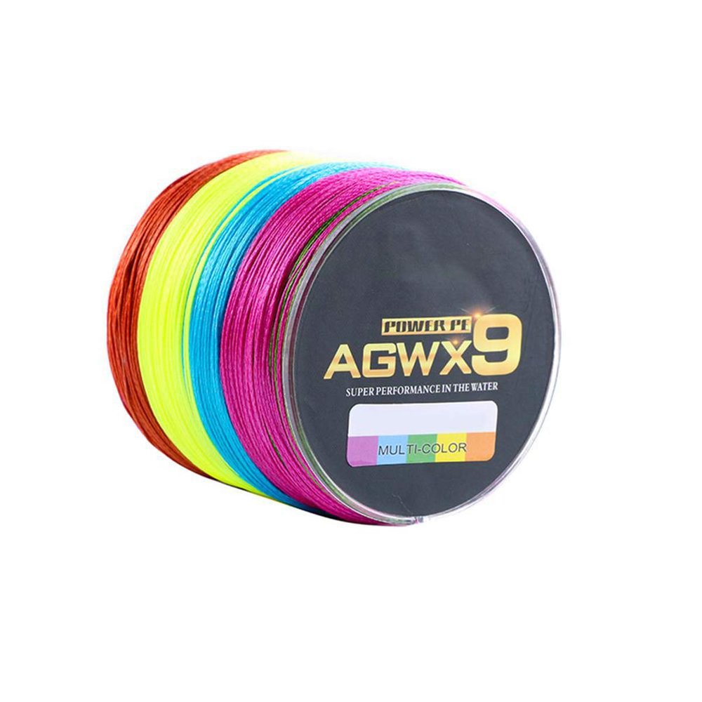 TikTako Multicolor X9 PE Line, 9-Strand Braided Fishing Line, 500 m / 547 yds, 15–100 lb, Color 8.0