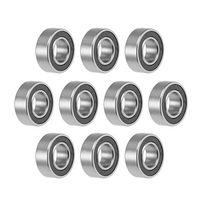 Sourcing Map 10-Pack 687-2RS Deep-Groove Ball Bearings, 7 mm ID, 14 mm OD, 5 mm Wide, Double-Sealed, Chrome Steel, Z2