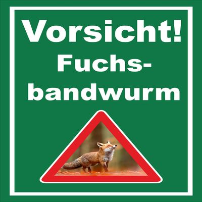 Melis-Folienwerkstatt Fox Tapeworm Warning Sign, 30 x 20 cm, 3 mm Aluminum Composite, Multiple Sizes/Materials