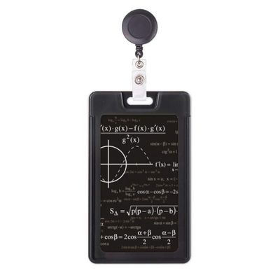 Curve Graphs Mathematical Formula Calculations Retractable Badge Reel Card Sleeve Case