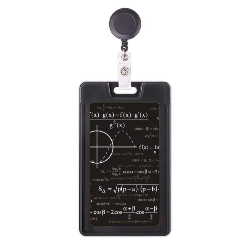 Curve Graphs Mathematical Formula Calculations Retractable Badge Reel Card Sleeve Case