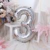 Ponmoo Silver Number 30 Foil Balloon, Giant Number Balloons for Birthdays, Anniversaries, Weddings and Parties view 2