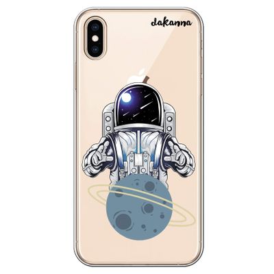 dakanna Clear TPU Case for iPhone XS Max, Astronaut and Planets Design