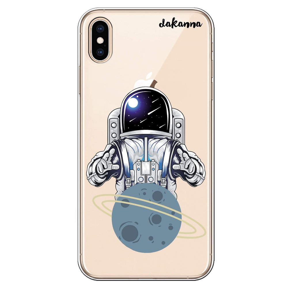 dakanna Clear TPU Case for iPhone XS Max, Astronaut and Planets Design