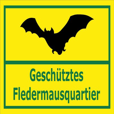 Melis-Folienwerkstatt Protected Bat Roost Sign, 15 × 10 cm, 3 mm Aluminum Composite