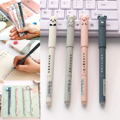 4-Pack 0.35 mm Animal Gel Pens, Blue Ink, Random Colors