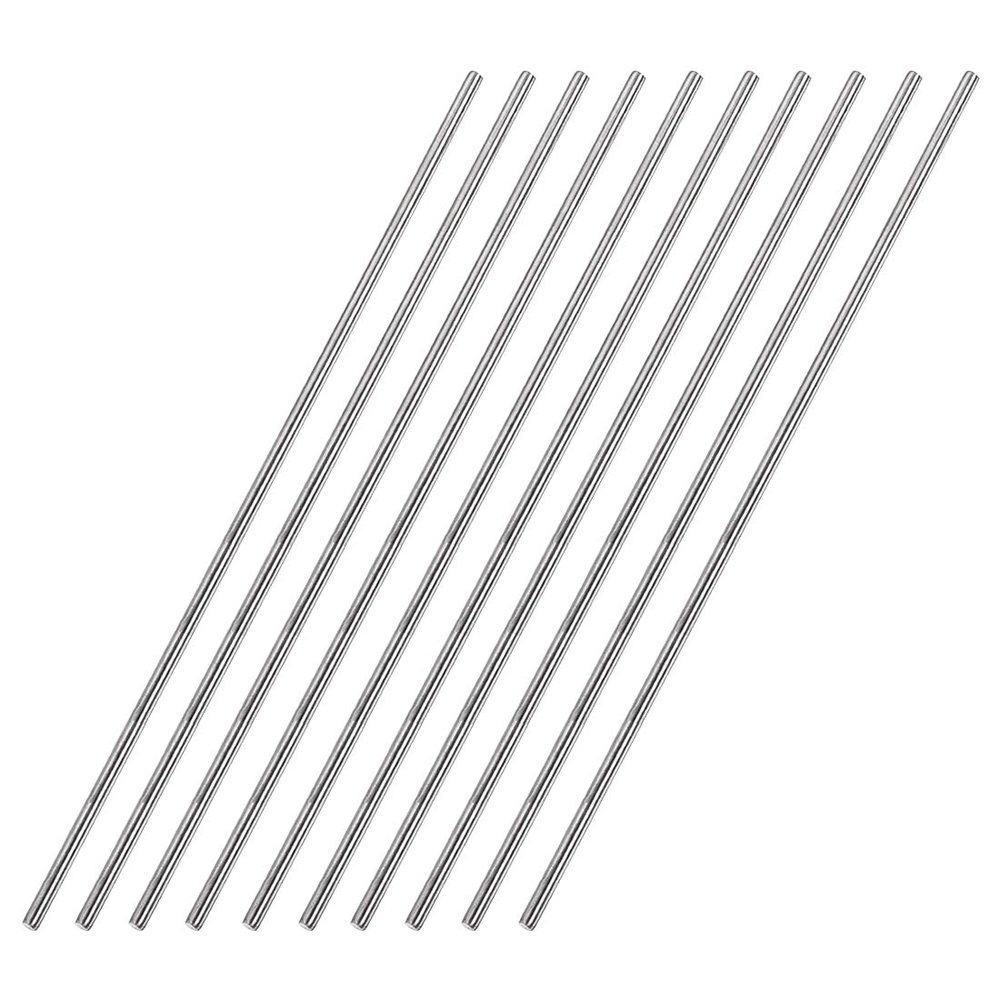 sourcing map 10-Pack 304 Stainless Steel Rods, 3 mm x 300 mm