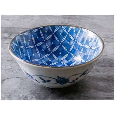 MKKSLR 6-Inch Hand-Painted Blue and White Ceramic Serving Bowl, Color E