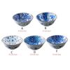 MKKSLR 6-Inch Hand-Painted Blue and White Ceramic Serving Bowl, Color E view 2