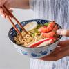 MKKSLR 6-Inch Hand-Painted Blue and White Ceramic Serving Bowl, Color E view 4