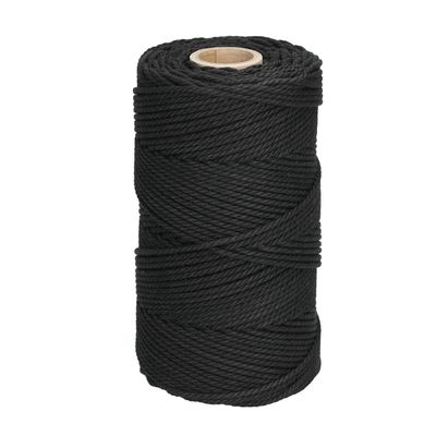 Filani Favorite Yarn - High-Quality Cotton Macramé Cord, 3 mm x 120 m (Black)